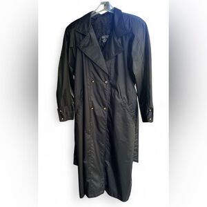 Vintage 90s Coat Women Size 8 Jacket Long Rain Wind By Portrait Brand Belted